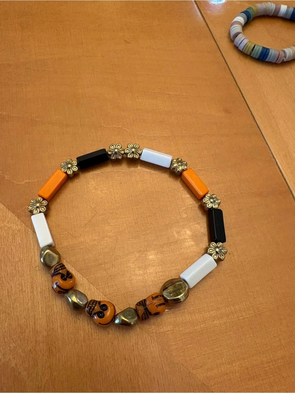 Set of 3 Boho Bracelets - Shell, Multicolor Disc, Halloween- Girls